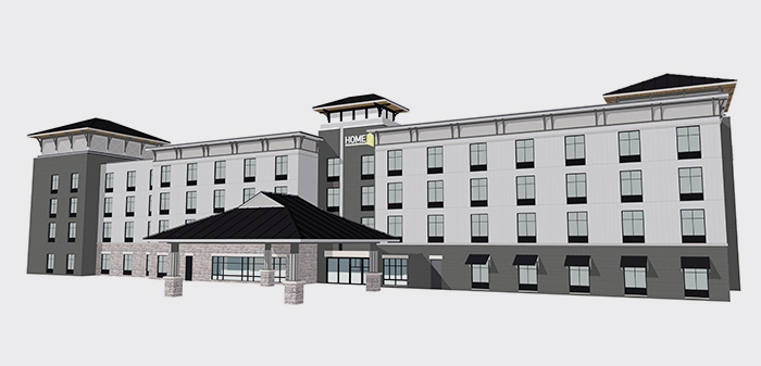 A rendering of the future Home2 Suites by Hilton.