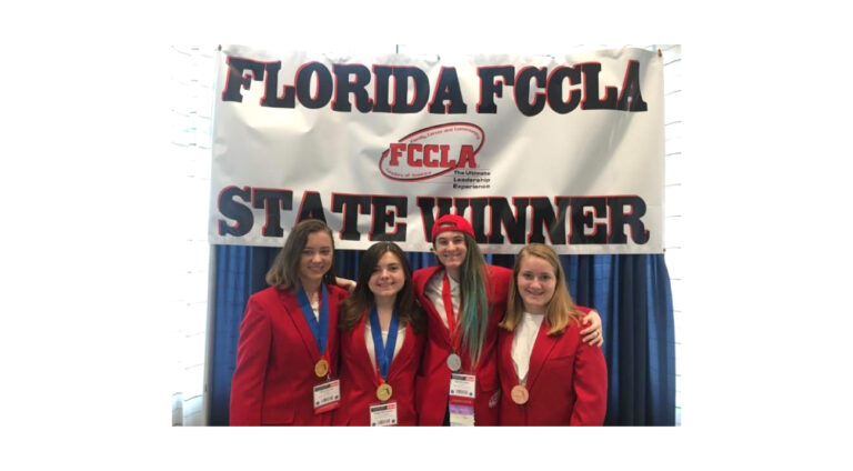 (Pictured left to right: Viera High/SCHS FCCLA students Shannon Lee, Abigail Muenchow, Kylie Mulligan, Danajean Hosmer)